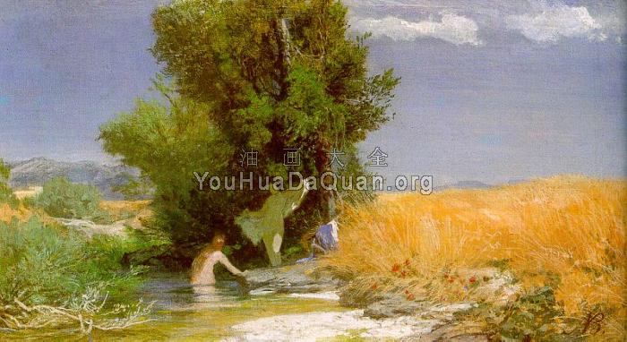 仙女沐浴 - 阿诺德·勃克林